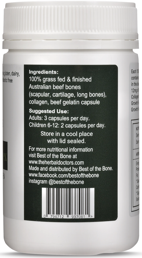 Best of the Bone Whole Bone Complex Natural Calcium & Collagen 120c