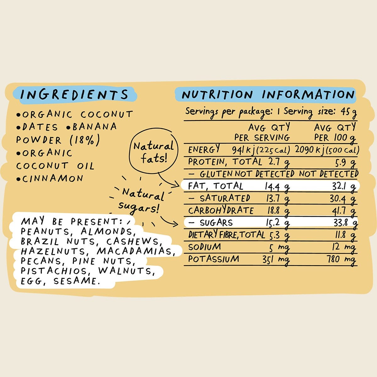 Blue Dinosaur Banana Bread Bar 45g