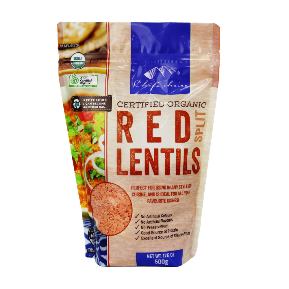 Chef's Choice Organic Red Split Lentils 500g