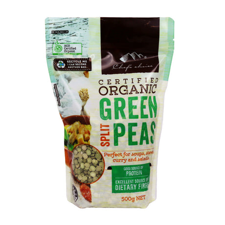 Chef's Choice Organic Green Split Peas 500g