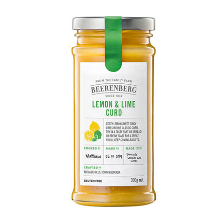 Beerenberg All Natural Lemon & Lime Curd 300g Front
