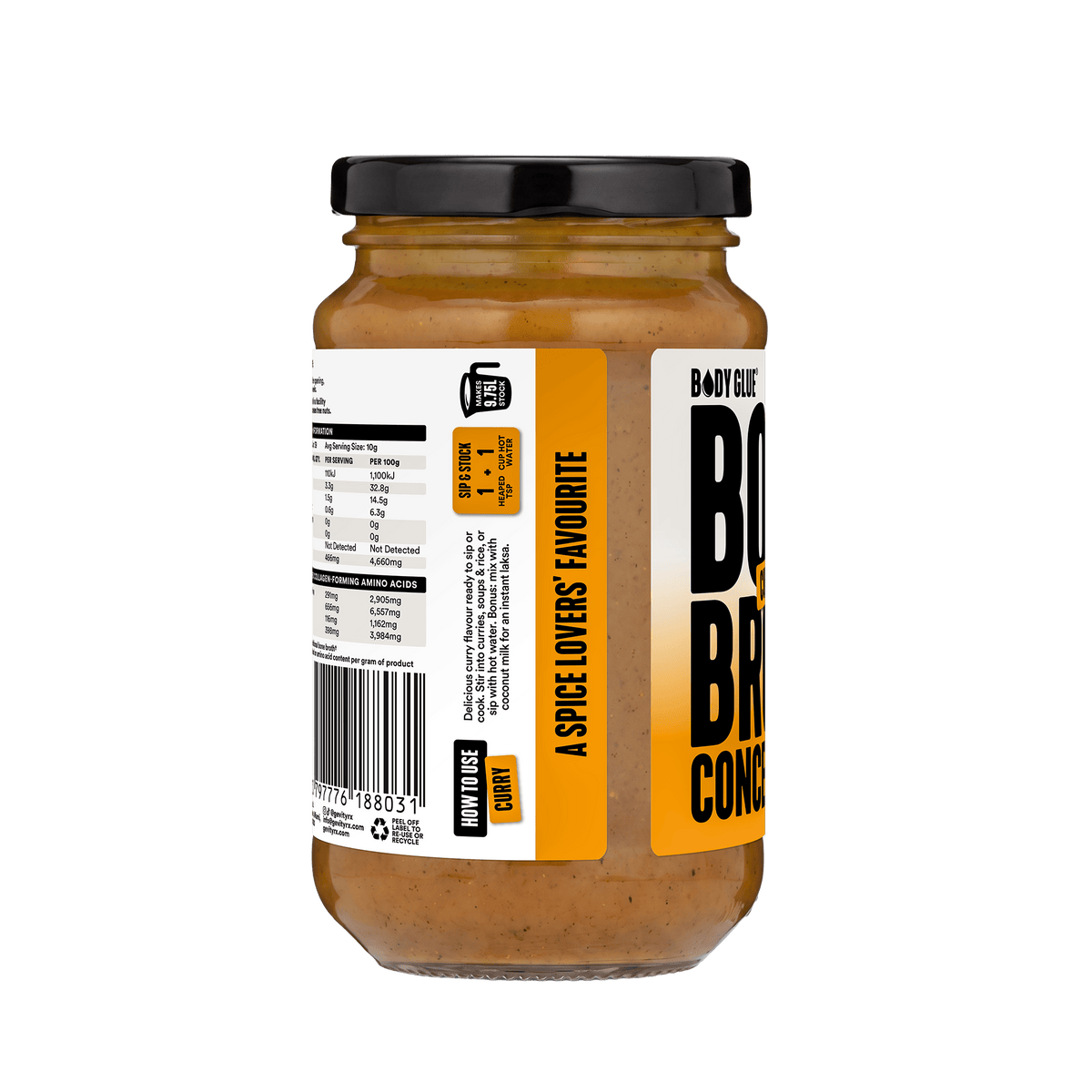 Gevity Rx Curry Bone Broth Concentrate 390g product feature callout