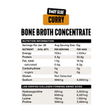 Gevity Rx Curry Bone Broth Concentrate 390g nutrition information panel