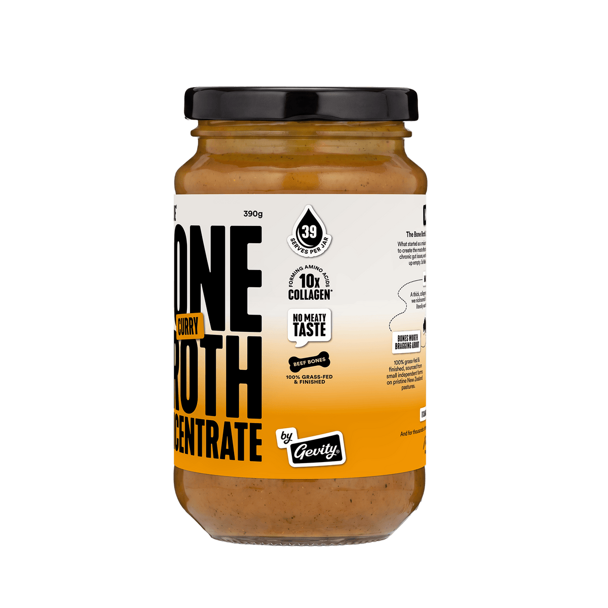 Gevity Rx Curry Bone Broth Concentrate 390g key features graphic