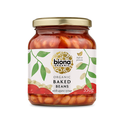 Biona Organic Baked Beans w Agave Syrup 350g x 6 jars