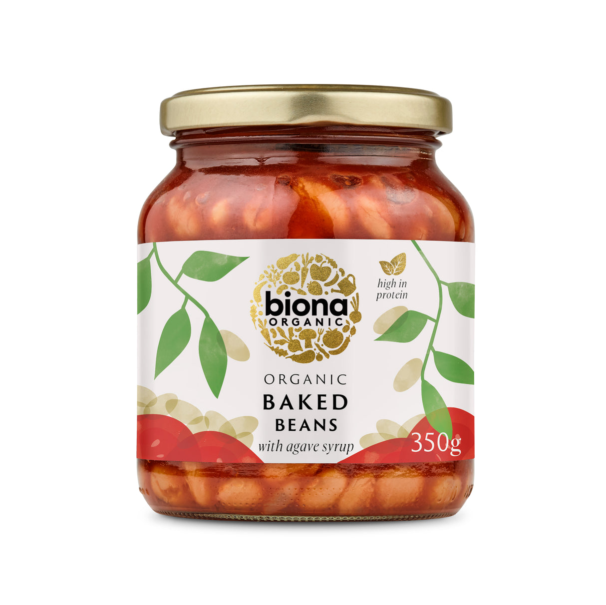 Biona Organic Baked Beans w Agave Syrup 350g x 6 Jars