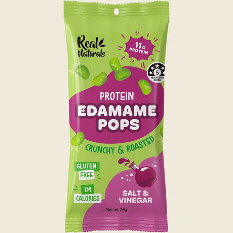 Real Naturals Protein Edamame Pops Salt & Vinegar 10x26g