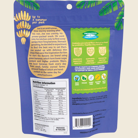 Banana Joe Banana Chips Sea Salt 46.8g Pack of 6 Back