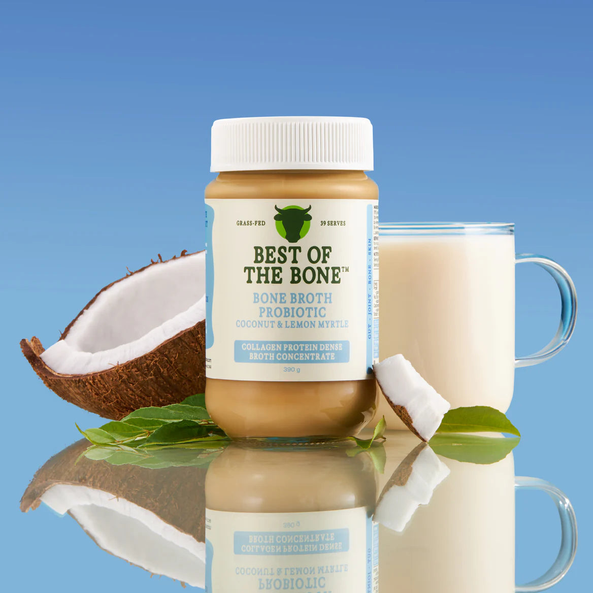 Best Of The Bone Bone Broth Concentrate Probiotic Coconut & Lemon Myrtle 390g