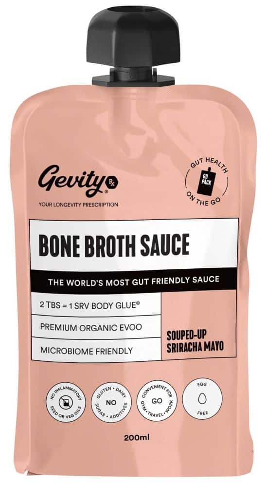 Gevity Rx Bone Broth Sauce Souped-Up Sriracha Mayo Go Pack 200ml Front