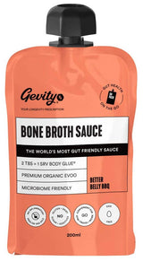 Gevity Rx Bone Broth Sauce Better Belly BBQ Sauce Go Pack 200ml Front