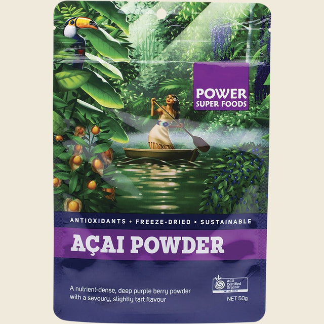 Power Super Foods Organic Acai Berry Powder 50g front packaging