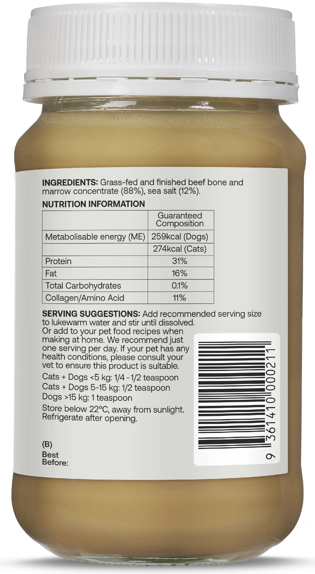 Best of the Bone Bone Buddies Pet Bone Broth Beef Concentrate 375g