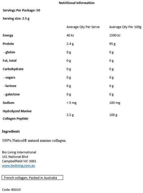 The Beauty Shake 100% Pure Marine Collagen 125g