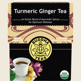 Buddha Teas Organic Herbal Tea Bags Turmeric Ginger Tea 18pk