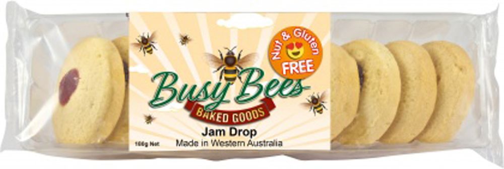Busy Bees Gluten Free Jam Drops 180g Front