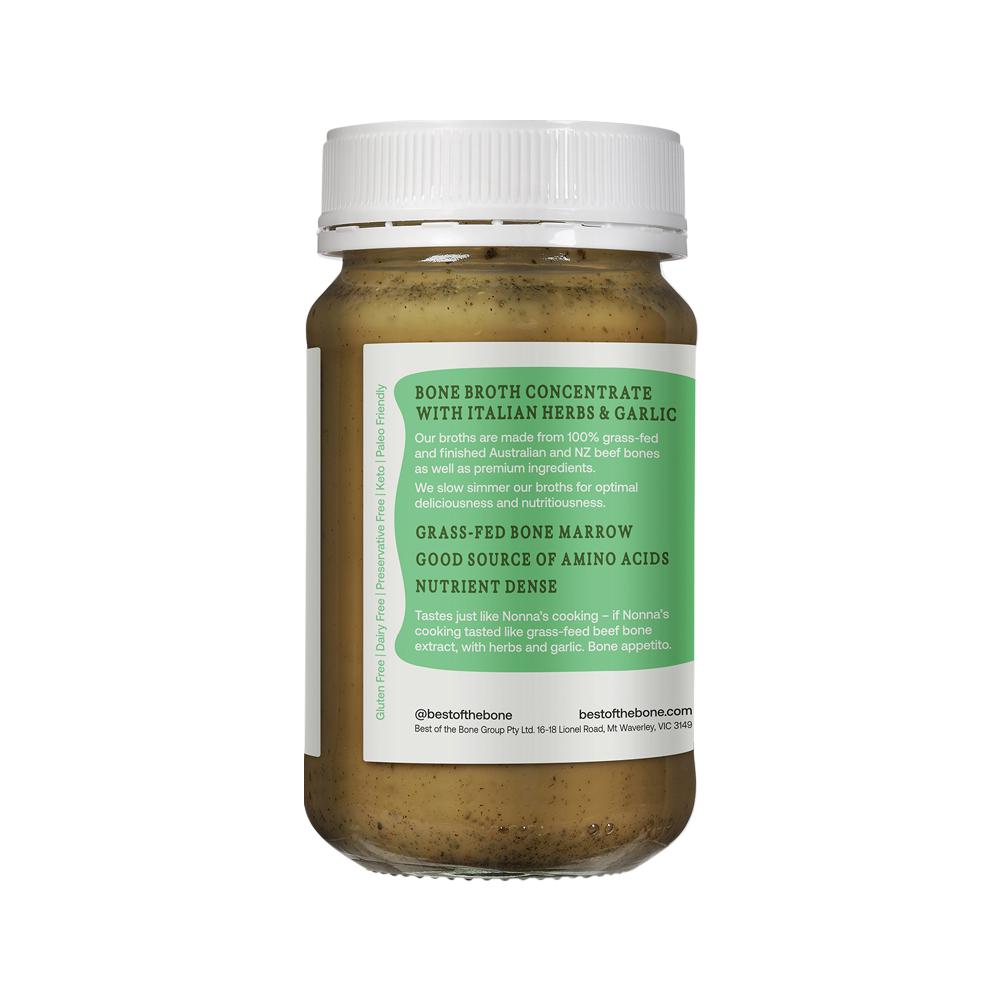 Best Of The Bone - Organic Italian Herbs & Garlic Bone Broth Superfood  390g