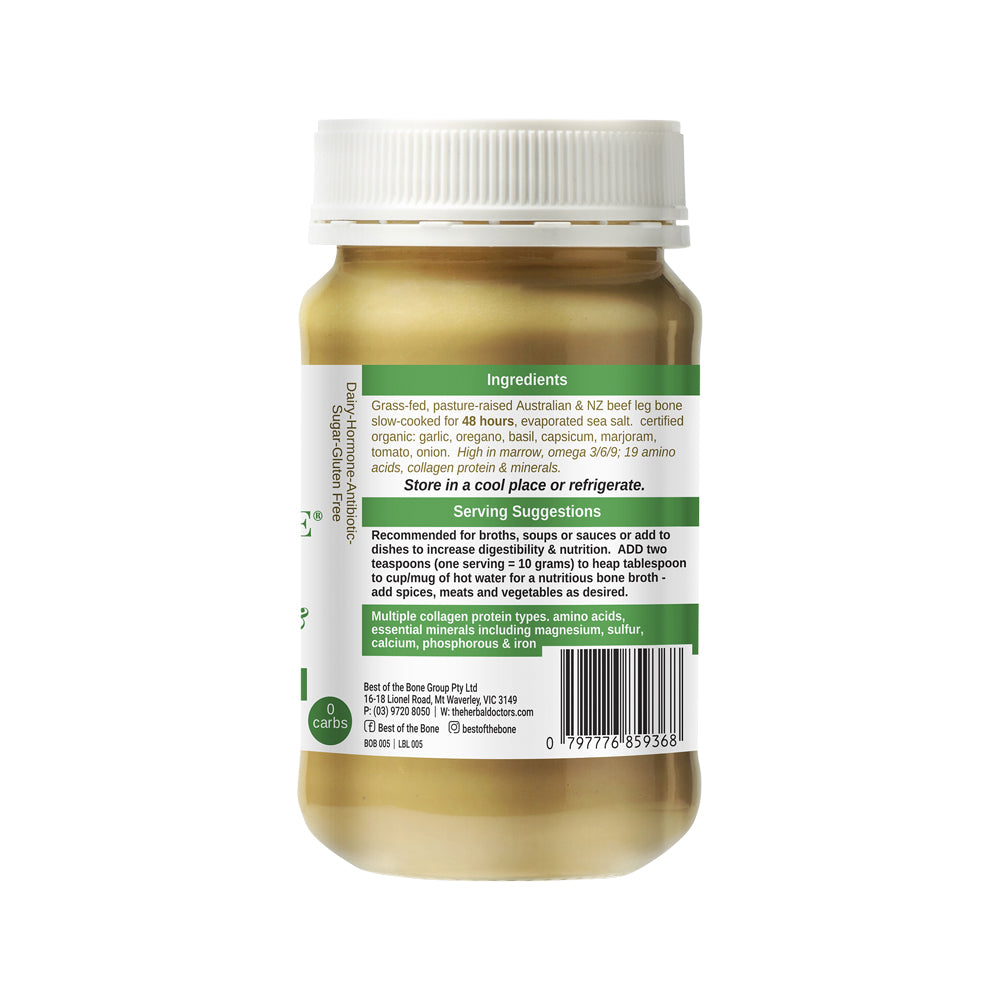 Best Of The Bone - Organic Italian Herbs & Garlic Bone Broth Superfood  390g