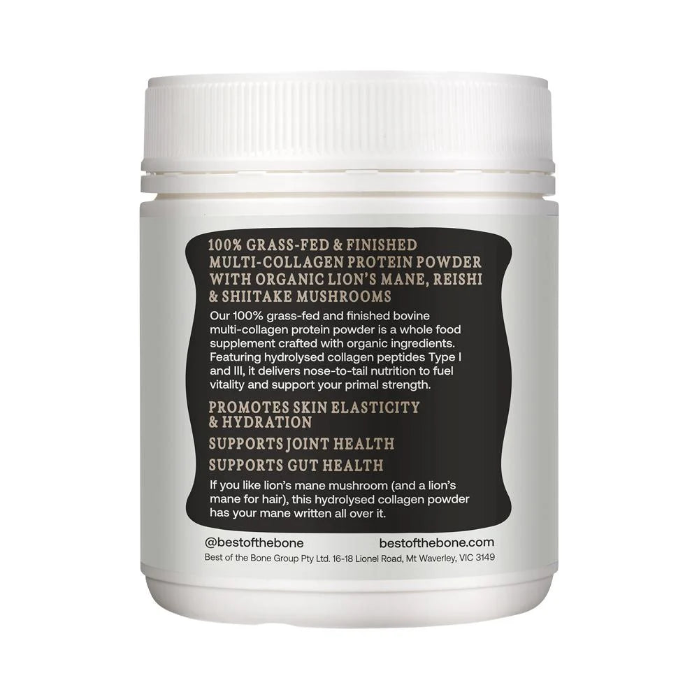 Best of the Bone Healing Multi-Collagen Protein Powder Adaptogen-Stress Blend (Organic Healing Mushrooms: Lion's Mane Reishi Shiitake)