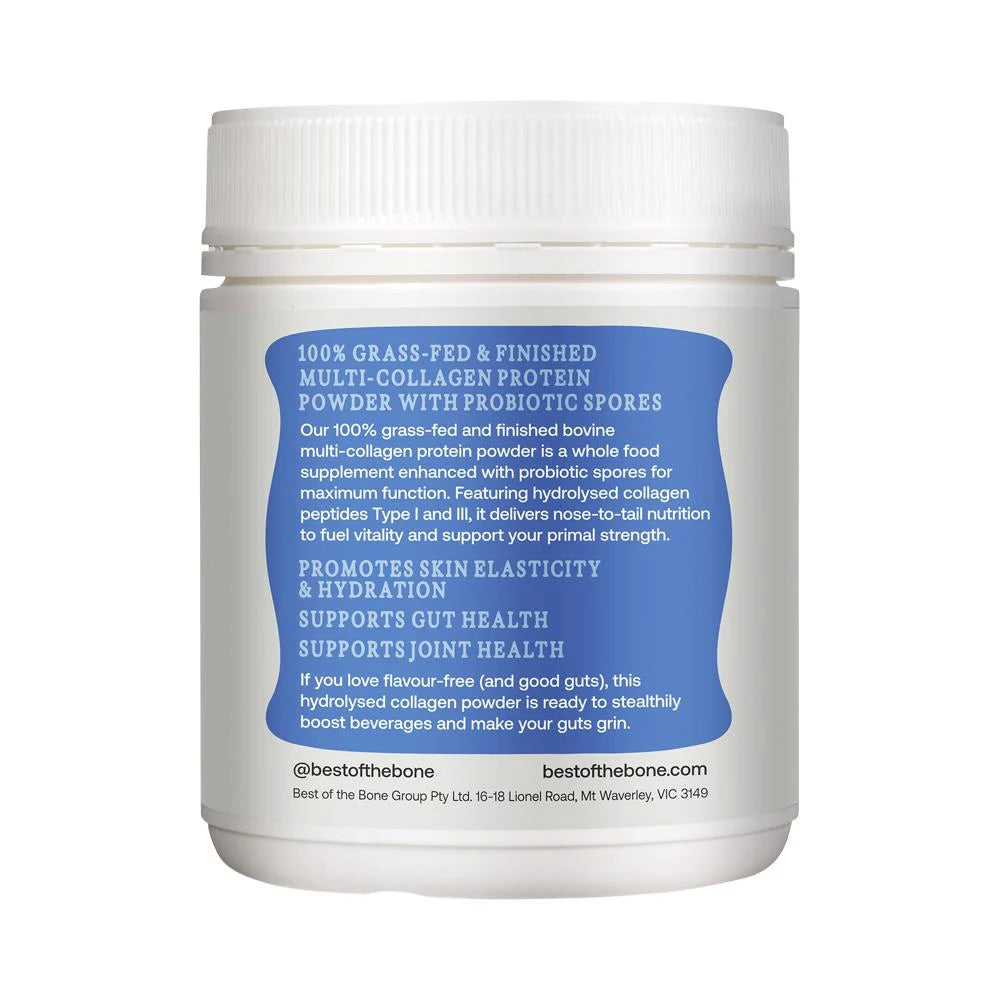Best of the Bone Healing Multi-Collagen Protein Powder Skin Joint & Gut Support with Probiotic Spores Unflavoured 210g