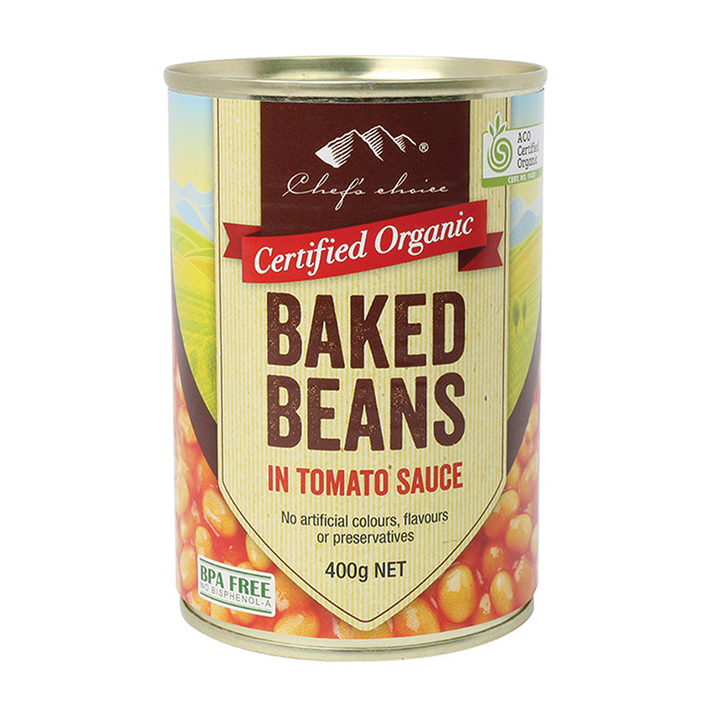 Chef's Choice Organic Baked Beans in Tomato Sauce 400g