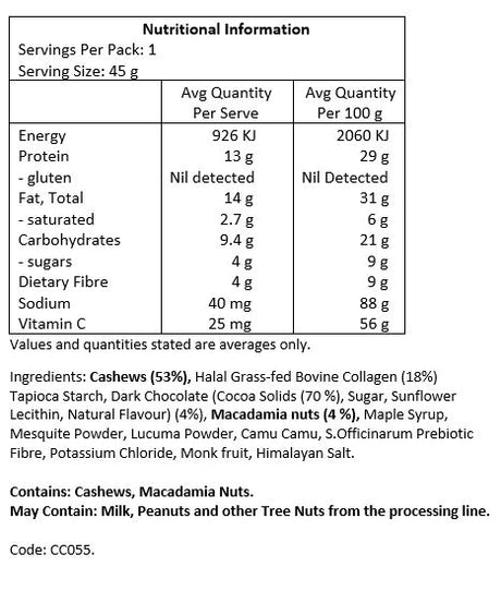 Chief Nutrition Collagen Protein Bar - Choc Salted Caramel 45g (12 bars)