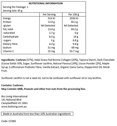 Chief Nutrition Collagen Protein Bar - Choc Mint 45g (12 bars)
