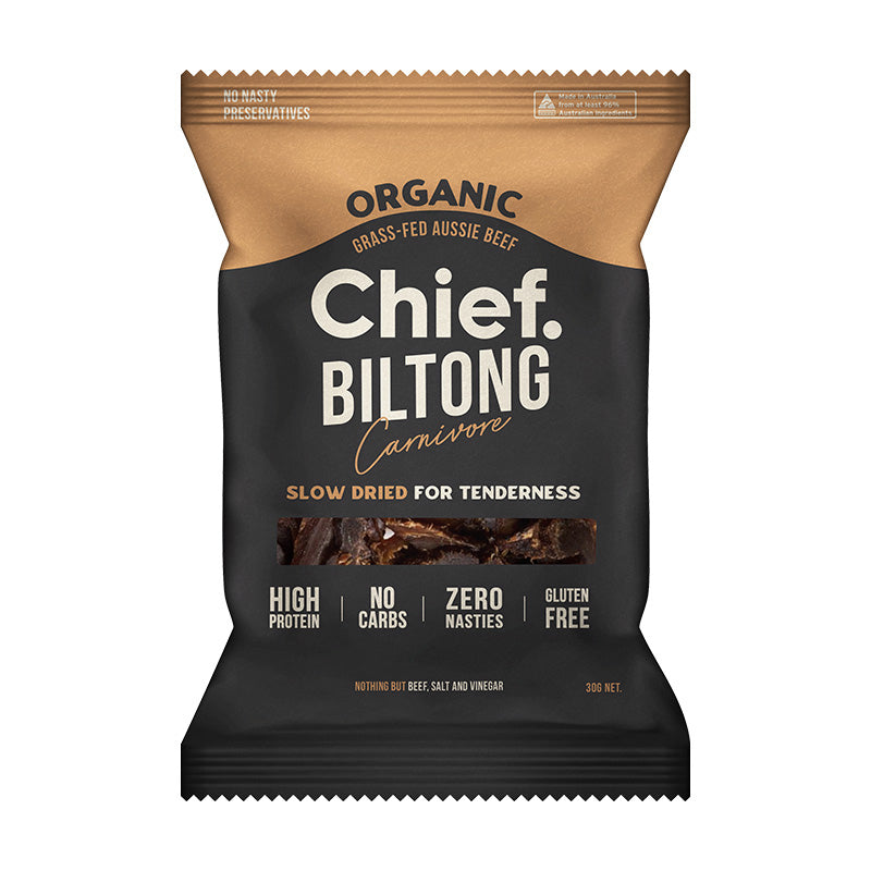 Chief Organic Grass Fed Biltong Carnivore 30g