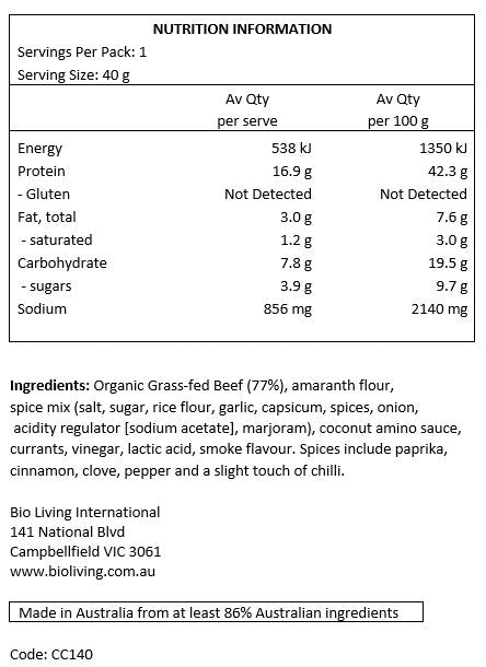 Chief Nutrition Grass Fed Beef Bar - Smokey BBQ 40g (12 bars)