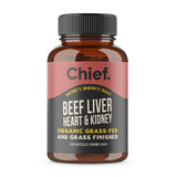 Chief Nutrition Organic Beef Liver Heart & Kidney 120 Capsules