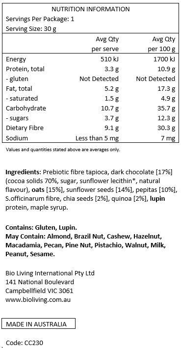 Chief Nutrition Thankful Bar - Choc Chia 30g (12 bars)