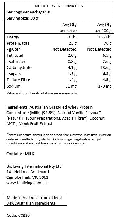 Chief Whey Protein Concentrate Creamy Vanilla 900g