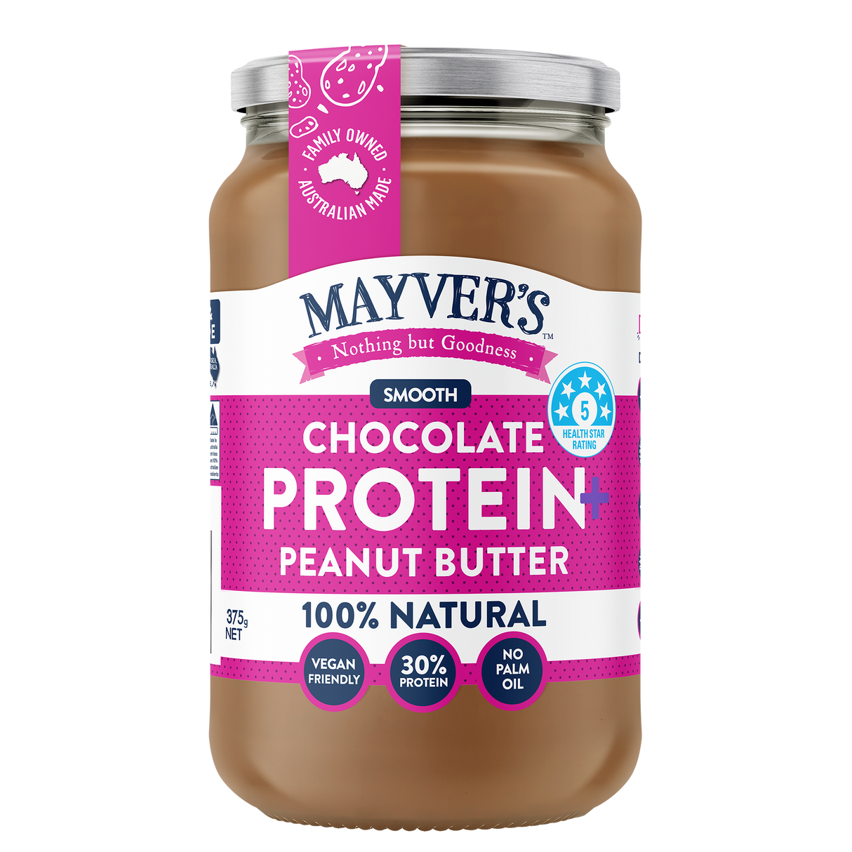 Mayver's Peanut Butter Protein PlusChoc 375g x6