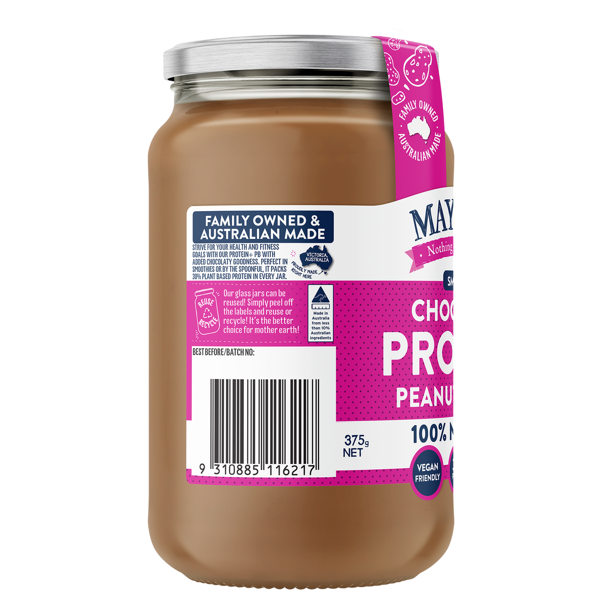 Mayver's Peanut Butter Protein PlusChoc 375g x6