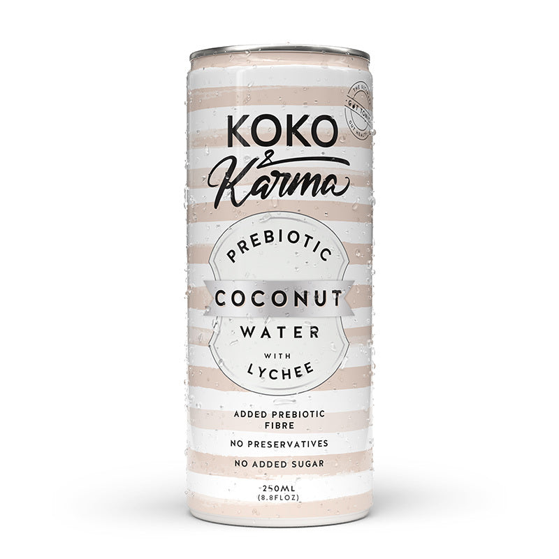 Koko & Karma Coconut Water - Prebiotic Lychee 250ml x 12