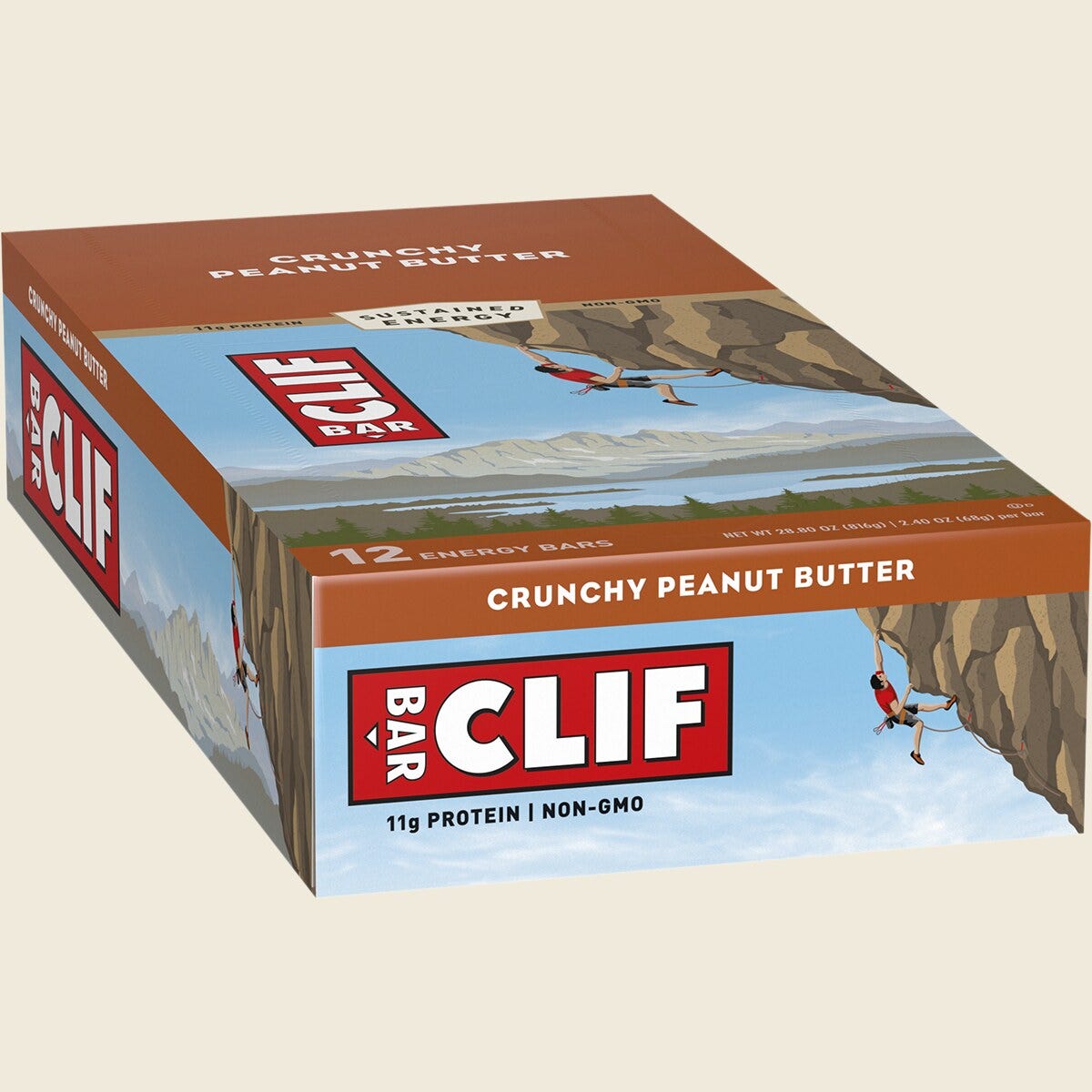 CLEARANCE - Clif Energy Bar Crunchy Peanut Butter 68g Box Front