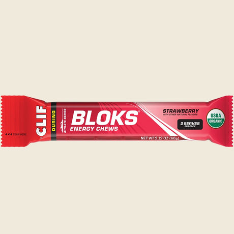 Clif Bloks Energy Chews Strawberry 60g Pack of 18  Single Bar
