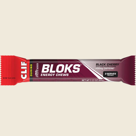 Clif Bloks Energy Chews Black Cherry 50Mg Caffeine 60g Pack of 18 Single Bar