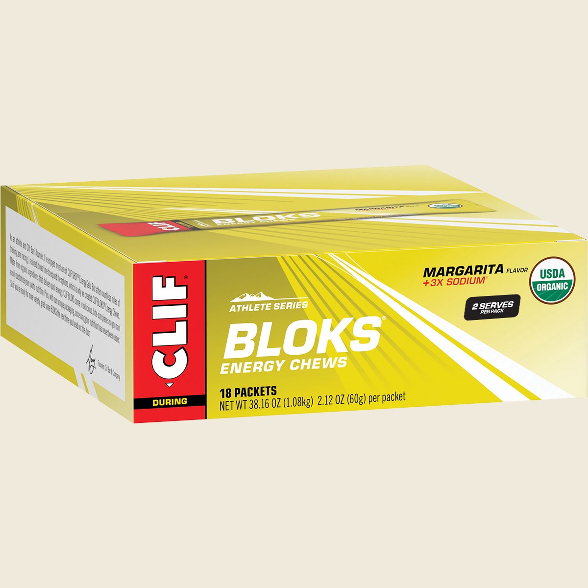 Clif Bloks Energy Chews Margarita 150Mg Sodium 60g Pack of 18 Display