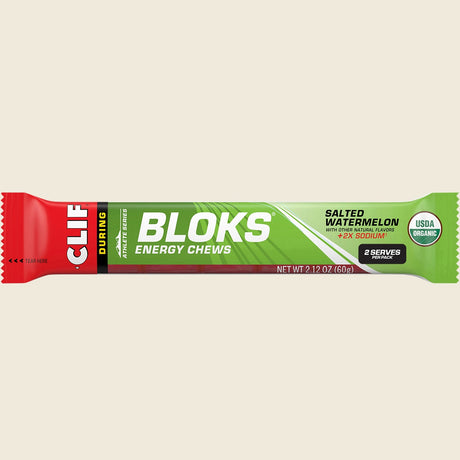 Clif Bloks Energy Chews Salted Watermelon 100Mg Sodium 60g Pack of 18 Single Bar