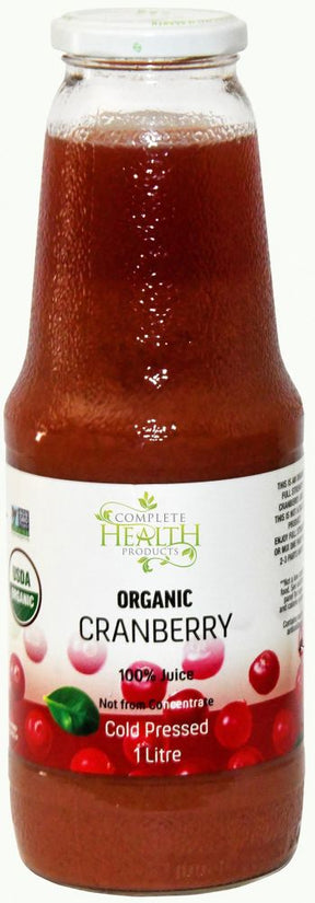 Complete Health Products Organic Cranberry 100% Juice 1L Front