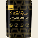 Power Super Foods Certified Organic Cacao Gold Butter Chunks Raw 250g front