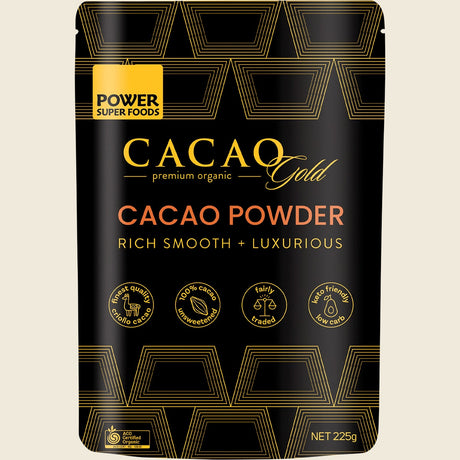 Power Super Foods Cacao Gold Powder 225g front packaging