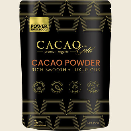 Power Super Foods Cacao Gold Powder 450g front packaging