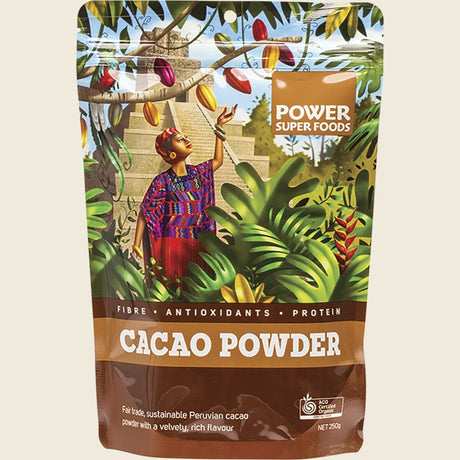 Power Super Foods Certified Organic Cacao Powder 250g front