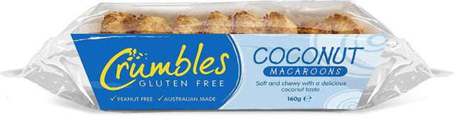 Crumbles Coconut Macaroons Gluten Free Tray 160g Front