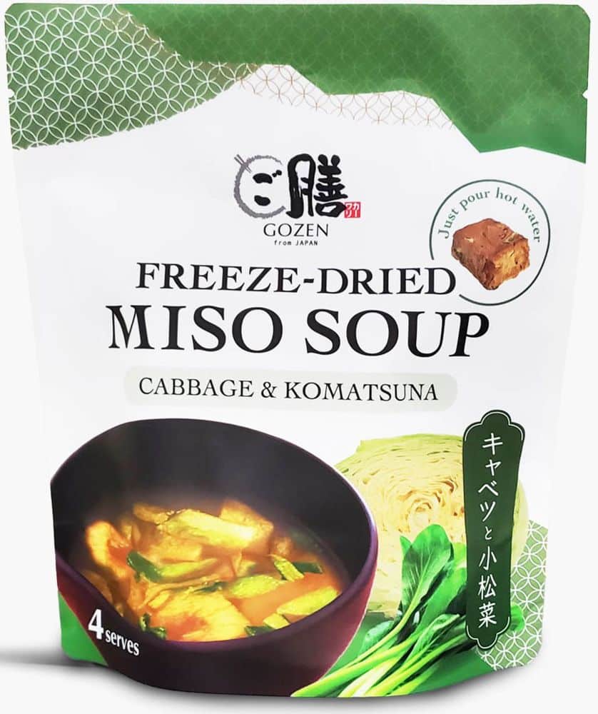 Gozen by Carwari Miso Soup  Freeze Dried (Cabbage & Komatsuna) 4-pack