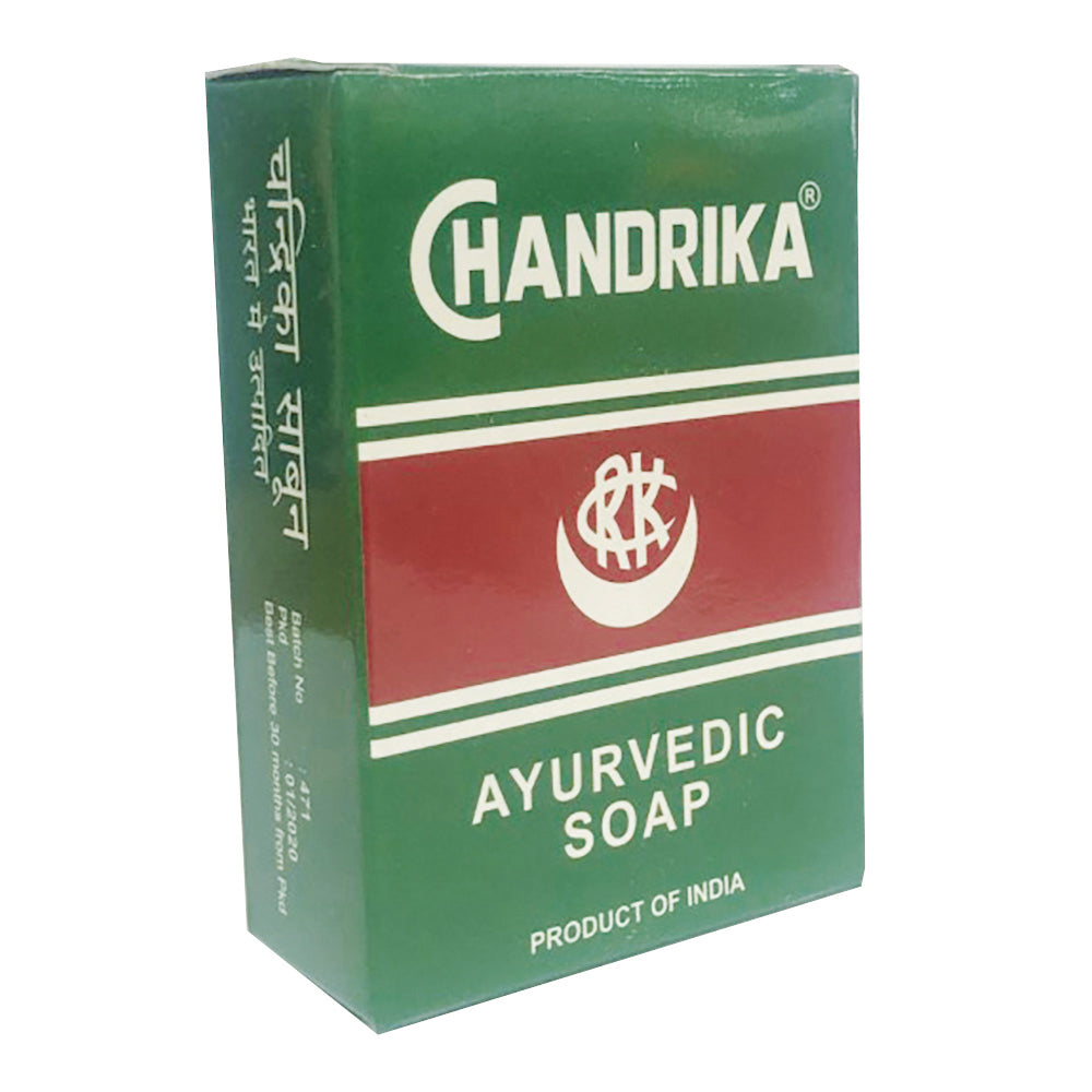 Chandrika Ayurvedic Soap 75g additional box side view