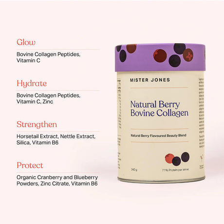 Mister Jones Bovine Collagen Natural Berries 240g