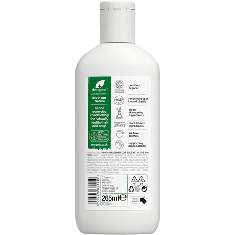Dr Organic Certified Organic Aloe Vera Conditioner 265ml back view